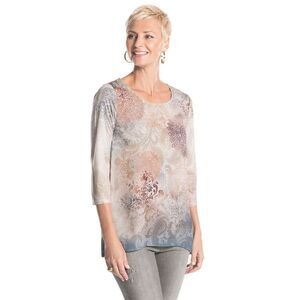 Chico’s Medallion Lace-Print Top Women’s Size 1